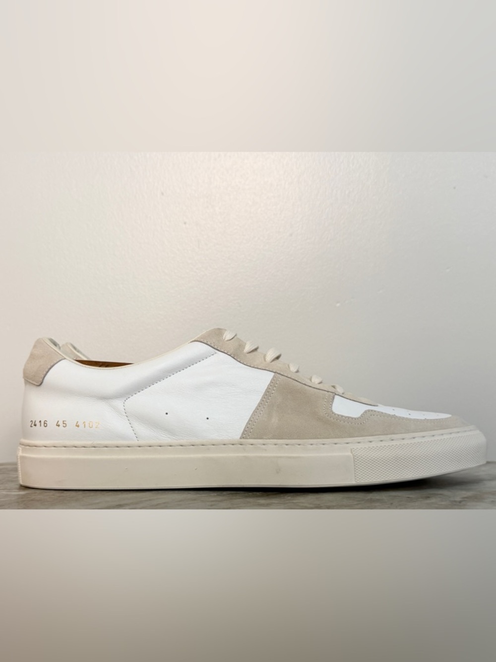 Common Projects B-ball Low White Beige 45 EU 12 US NWOB $550 Minimalist Italy